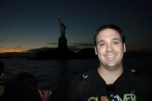Kevin with Statue of Liberty
